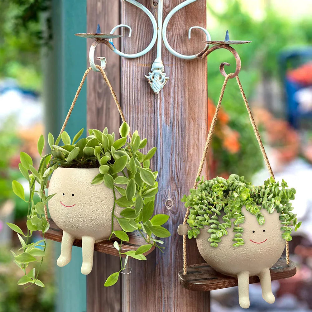 Lovely Swing Face Planter Pot