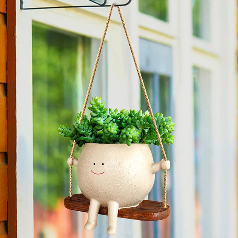 Lovely Swing Face Planter Pot