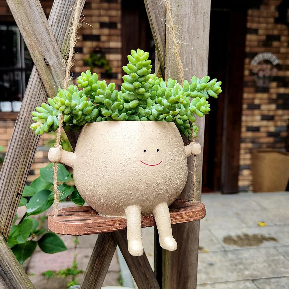 Lovely Swing Face Planter Pot